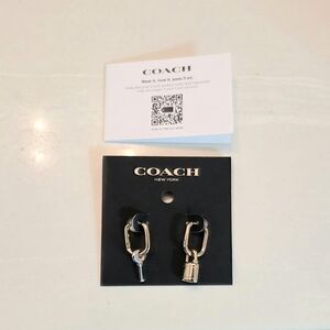 Coach Lock & Key Two-Tone Earrings